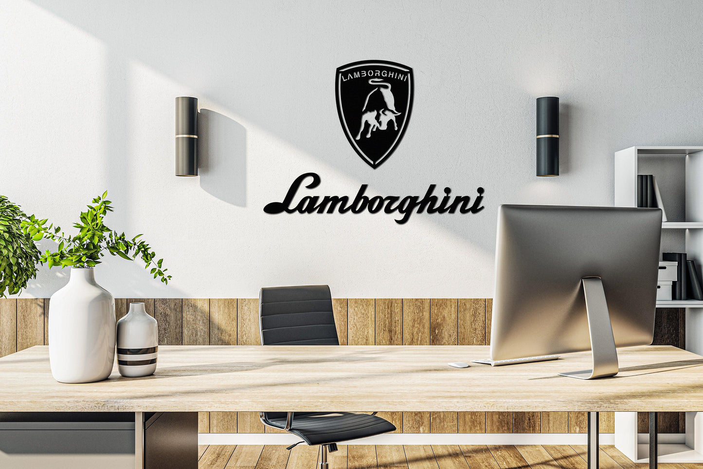 Lamborghini Metal Car Logo - Artifay Decor