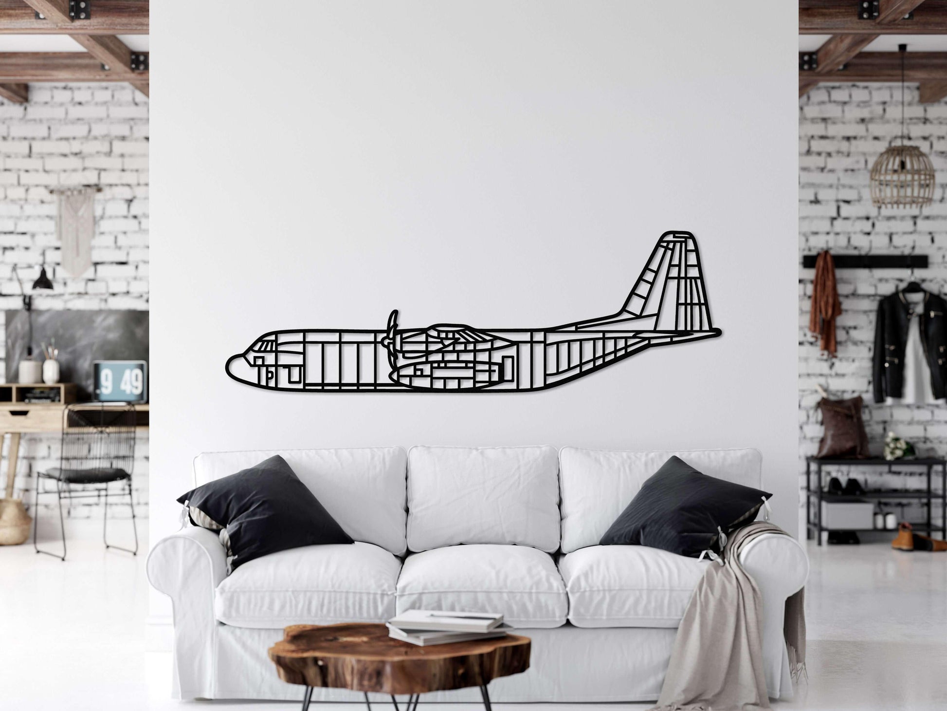 Lockheed Martin C-130J Metal Aircraft Silhouette Wall Art - Artifay Decor