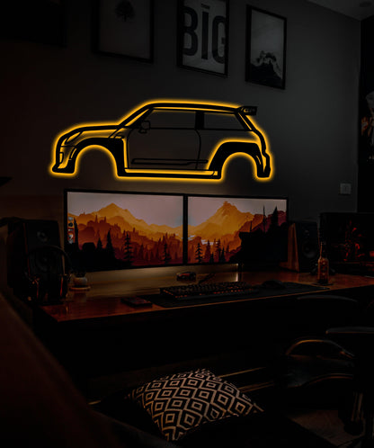 Mini Cooper GP3 2021 Metal Wall Art With Neon Light - Artifay Decor