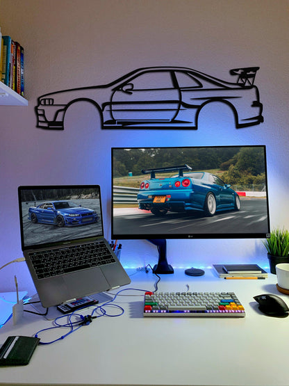 Nissan Skyline GTR R34 Metal Car Wall Art - Artifay Decor