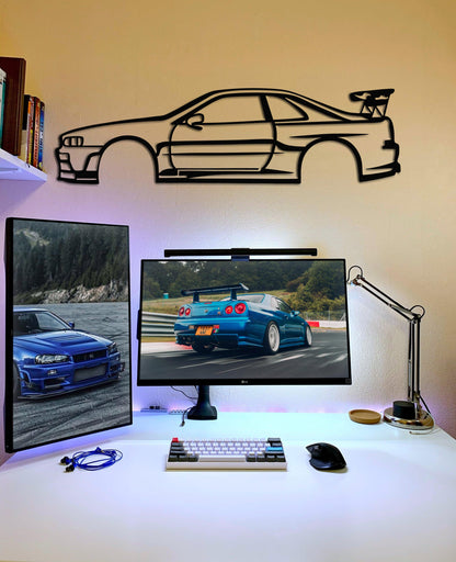 Nissan Skyline GTR R34 Metal Car Wall Art - Artifay Decor