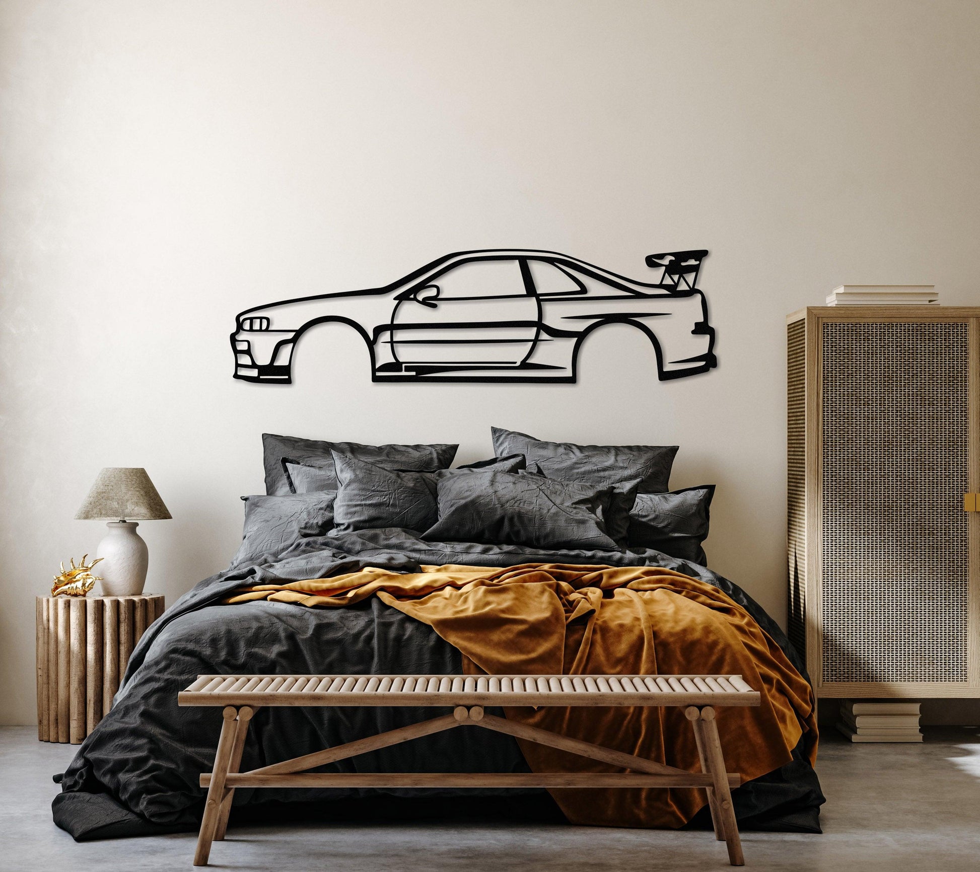 Nissan Skyline GTR R34 Metal Car Wall Art - Artifay Decor