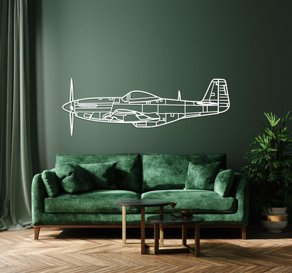 P51 Mustang Aircraft Metal Silhouette Wall Art - Artifay Decor