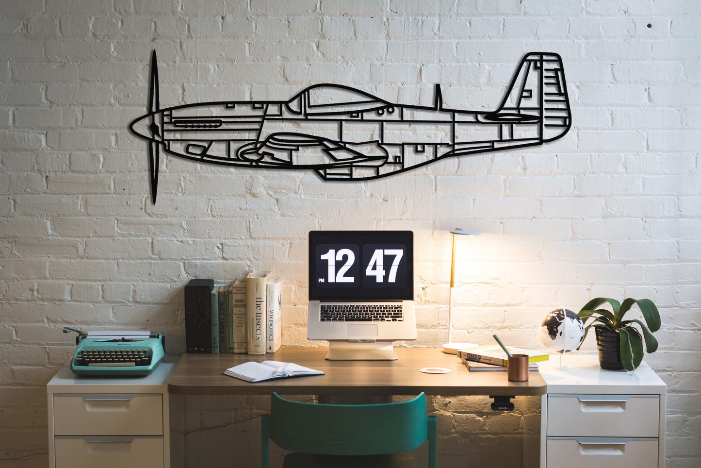 P51 Mustang Aircraft Metal Silhouette Wall Art - Artifay Decor