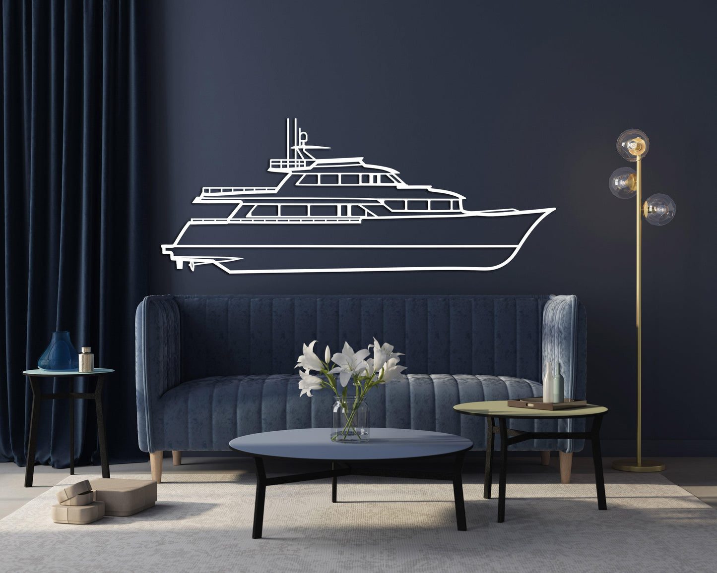 Paragon Reveals 108 Metal Yacht Silhouette Wall Art - Artifay Decor