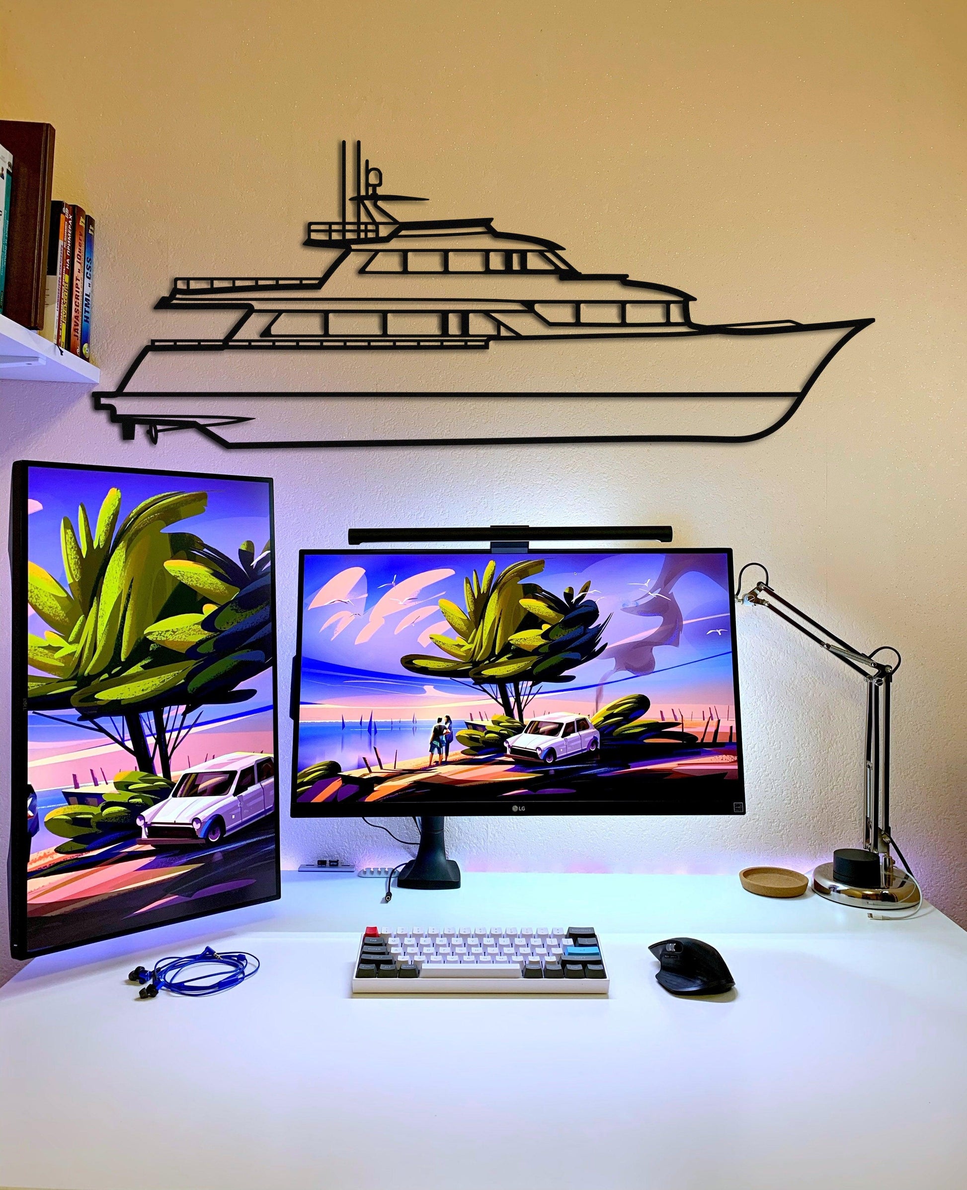 Paragon Reveals 108 Metal Yacht Silhouette Wall Art - Artifay Decor