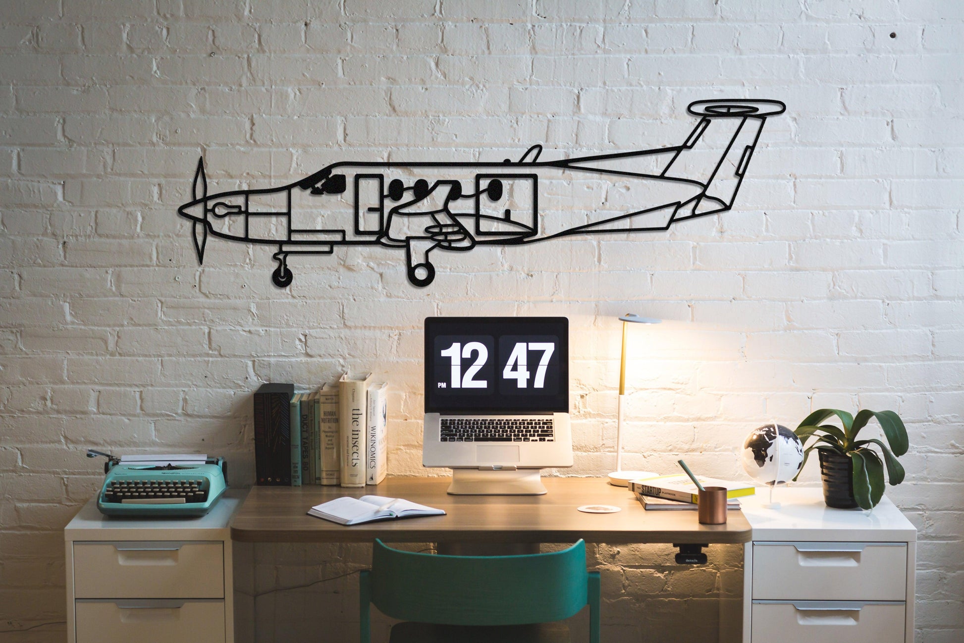 Pilatus PC-12 Metal Aircraft Wall Art - Artifay Decor