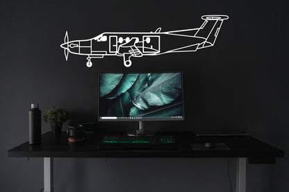 Pilatus PC-12 Metal Aircraft Wall Art - Artifay Decor