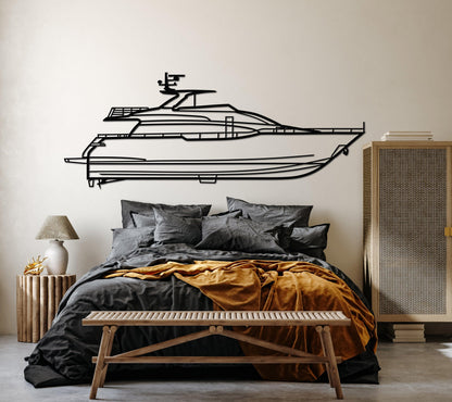 Sanlorenzo SL78 Metal Yacht Silhouette Wall Art - Artifay Decor