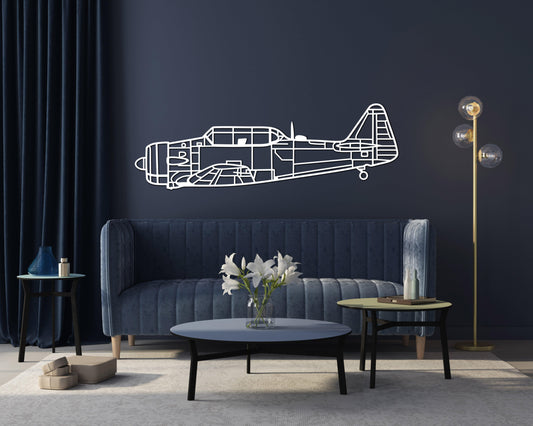 T-6 Texan Aircraft Metal Silhouette Wall Art - Artifay Decor