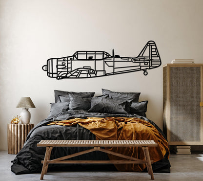 T-6 Texan Aircraft Metal Silhouette Wall Art - Artifay Decor