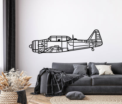 T-6 Texan Aircraft Metal Silhouette Wall Art - Artifay Decor