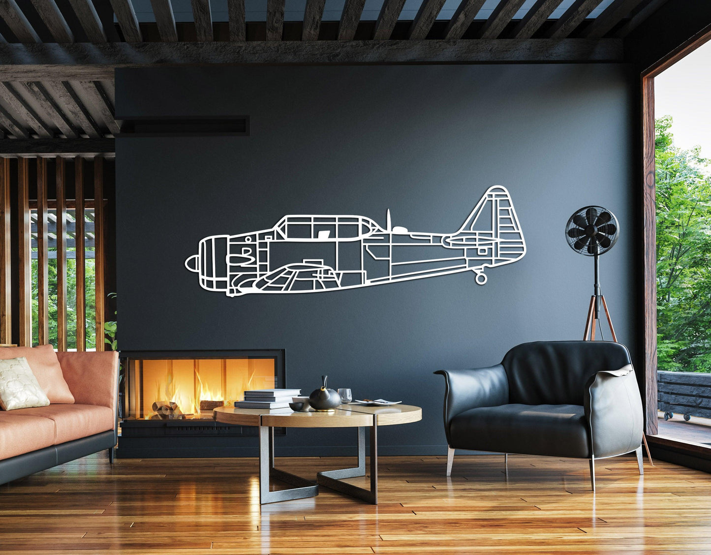 T-6 Texan Aircraft Metal Silhouette Wall Art - Artifay Decor