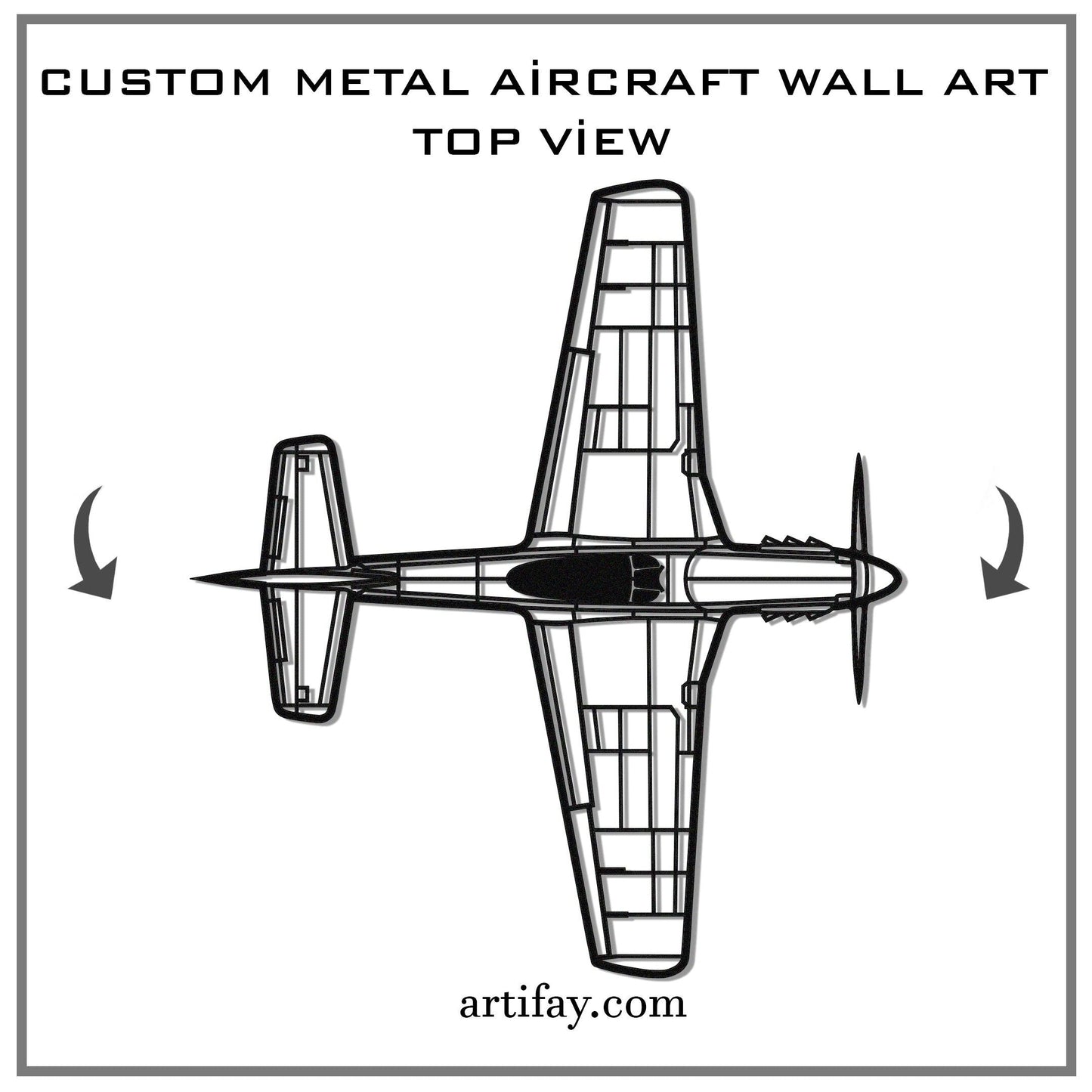 Your Custom Aircraft Metal Wall Art Top Vİew - Artifay Decor