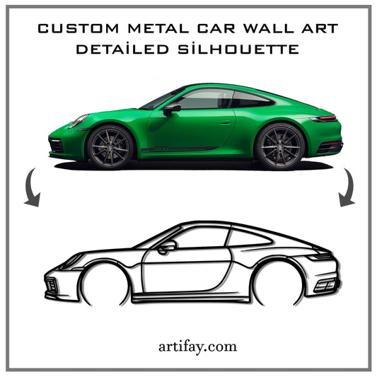 Your Custom Detailed Car Silhouette Metal Wall Art - Artifay Decor